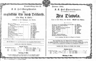 Theaterzettel (Oper und Burgtheater in Wien) 18650112 Seite: 1