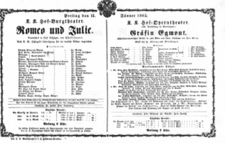 Theaterzettel (Oper und Burgtheater in Wien) 18650113 Seite: 1