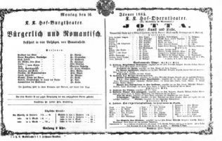 Theaterzettel (Oper und Burgtheater in Wien) 18650116 Seite: 1