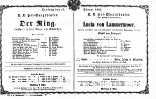 Theaterzettel (Oper und Burgtheater in Wien) 18650117 Seite: 1
