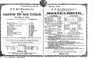 Theaterzettel (Oper und Burgtheater in Wien) 18650119 Seite: 1