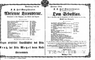 Theaterzettel (Oper und Burgtheater in Wien) 18650122 Seite: 1