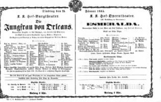 Theaterzettel (Oper und Burgtheater in Wien) 18650124 Seite: 1