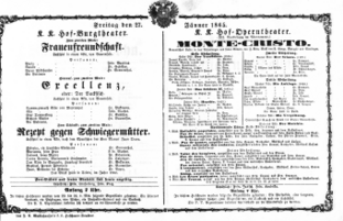 Theaterzettel (Oper und Burgtheater in Wien) 18650127 Seite: 1