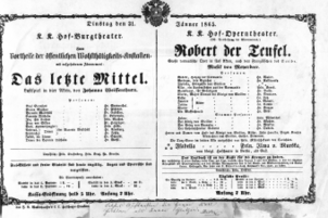 Theaterzettel (Oper und Burgtheater in Wien) 18650131 Seite: 1