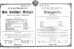 Theaterzettel (Oper und Burgtheater in Wien) 18650207 Seite: 1
