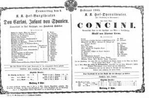 Theaterzettel (Oper und Burgtheater in Wien) 18650209 Seite: 1