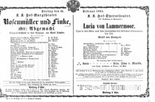 Theaterzettel (Oper und Burgtheater in Wien) 18650210 Seite: 1