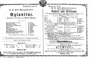 Theaterzettel (Oper und Burgtheater in Wien) 18650211 Seite: 1