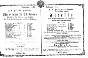 Theaterzettel (Oper und Burgtheater in Wien) 18650212 Seite: 1