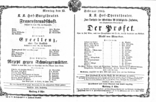 Theaterzettel (Oper und Burgtheater in Wien) 18650213 Seite: 1