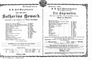 Theaterzettel (Oper und Burgtheater in Wien) 18650215 Seite: 1
