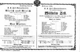 Theaterzettel (Oper und Burgtheater in Wien) 18650218 Seite: 1