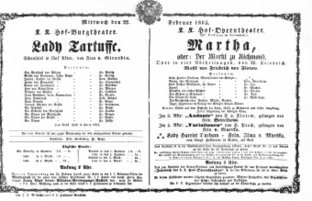 Theaterzettel (Oper und Burgtheater in Wien) 18650222 Seite: 1