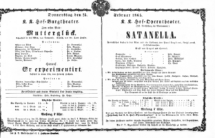 Theaterzettel (Oper und Burgtheater in Wien) 18650223 Seite: 1