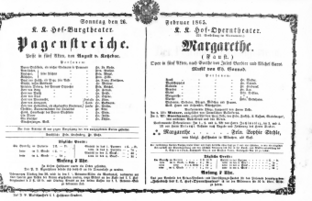 Theaterzettel (Oper und Burgtheater in Wien) 18650226 Seite: 1