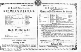 Theaterzettel (Oper und Burgtheater in Wien) 18650228 Seite: 1