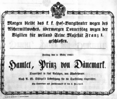 Theaterzettel (Oper und Burgtheater in Wien) 18650301 Seite: 1