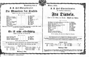 Theaterzettel (Oper und Burgtheater in Wien) 18650304 Seite: 1