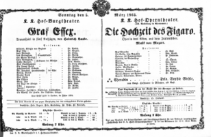 Theaterzettel (Oper und Burgtheater in Wien) 18650305 Seite: 1