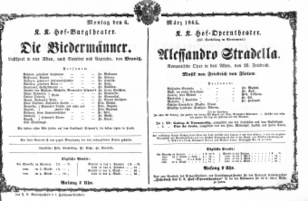 Theaterzettel (Oper und Burgtheater in Wien) 18650306 Seite: 1