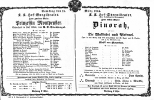 Theaterzettel (Oper und Burgtheater in Wien) 18650311 Seite: 1