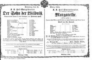 Theaterzettel (Oper und Burgtheater in Wien) 18650312 Seite: 1