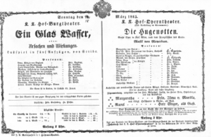 Theaterzettel (Oper und Burgtheater in Wien) 18650318 Seite: 1