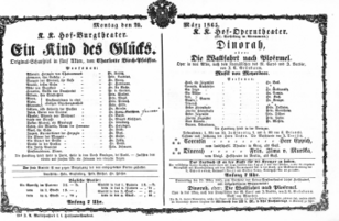 Theaterzettel (Oper und Burgtheater in Wien) 18650320 Seite: 1