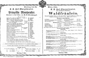 Theaterzettel (Oper und Burgtheater in Wien) 18650324 Seite: 1