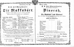 Theaterzettel (Oper und Burgtheater in Wien) 18650326 Seite: 1