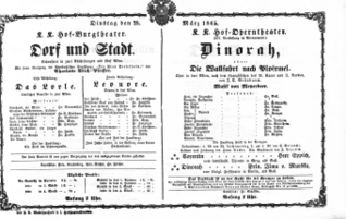 Theaterzettel (Oper und Burgtheater in Wien) 18650328 Seite: 1