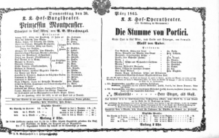 Theaterzettel (Oper und Burgtheater in Wien) 18650330 Seite: 1