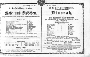 Theaterzettel (Oper und Burgtheater in Wien) 18650331 Seite: 1