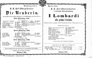 Theaterzettel (Oper und Burgtheater in Wien) 18650401 Seite: 2