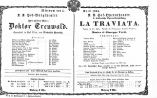 Theaterzettel (Oper und Burgtheater in Wien) 18650405 Seite: 1