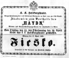 Theaterzettel (Oper und Burgtheater in Wien) 18650417 Seite: 1