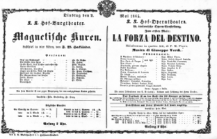 Theaterzettel (Oper und Burgtheater in Wien) 18650502 Seite: 1