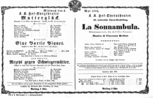 Theaterzettel (Oper und Burgtheater in Wien) 18650503 Seite: 1