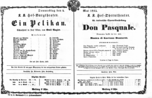 Theaterzettel (Oper und Burgtheater in Wien) 18650504 Seite: 1