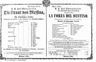 Theaterzettel (Oper und Burgtheater in Wien) 18650505 Seite: 1