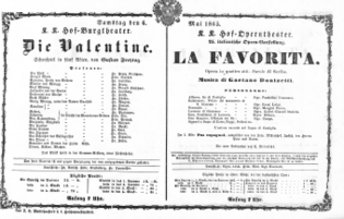 Theaterzettel (Oper und Burgtheater in Wien) 18650506 Seite: 1