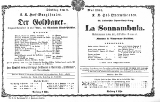 Theaterzettel (Oper und Burgtheater in Wien) 18650509 Seite: 1