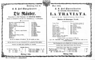 Theaterzettel (Oper und Burgtheater in Wien) 18650514 Seite: 1