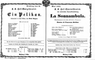 Theaterzettel (Oper und Burgtheater in Wien) 18650516 Seite: 1