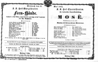 Theaterzettel (Oper und Burgtheater in Wien) 18650517 Seite: 1