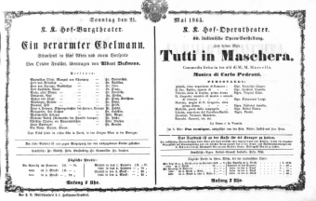 Theaterzettel (Oper und Burgtheater in Wien) 18650521 Seite: 1