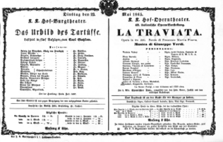 Theaterzettel (Oper und Burgtheater in Wien) 18650523 Seite: 1