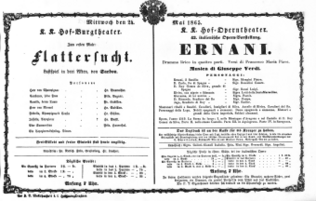 Theaterzettel (Oper und Burgtheater in Wien) 18650524 Seite: 1