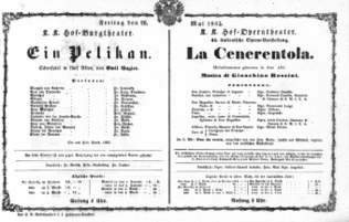 Theaterzettel (Oper und Burgtheater in Wien) 18650526 Seite: 1